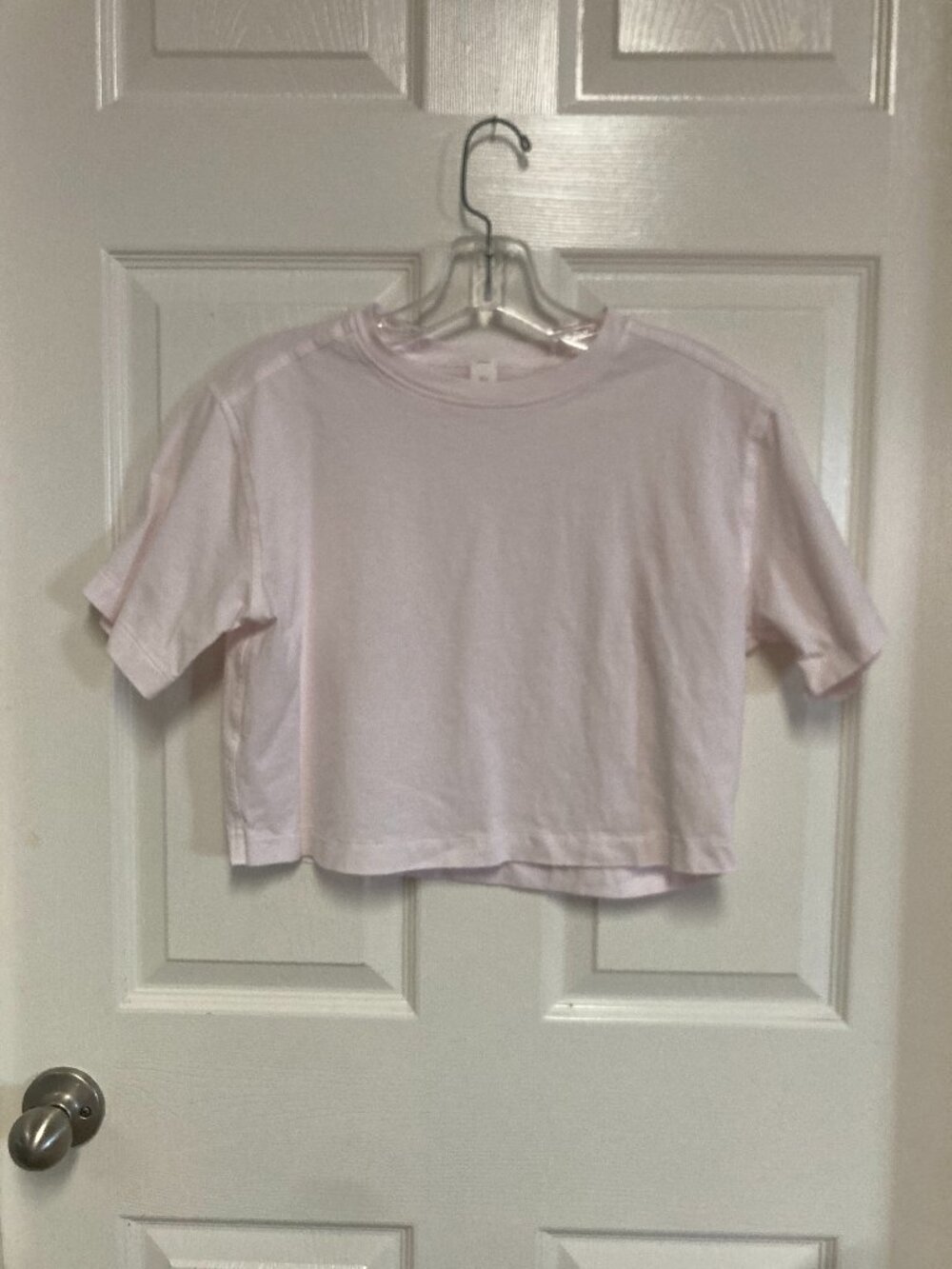 Lululemon Athletica White/soft pink Cropped T-Shirt size XS Women's